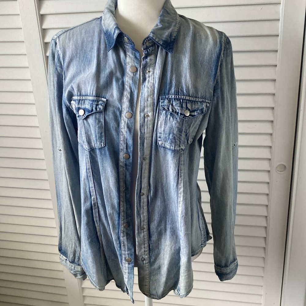 Denim long sleeve top